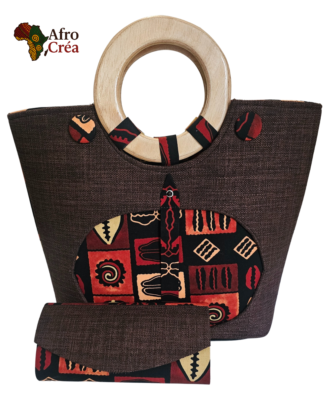 SAC À MAIN MARRON/ROUGE BRIQUE
