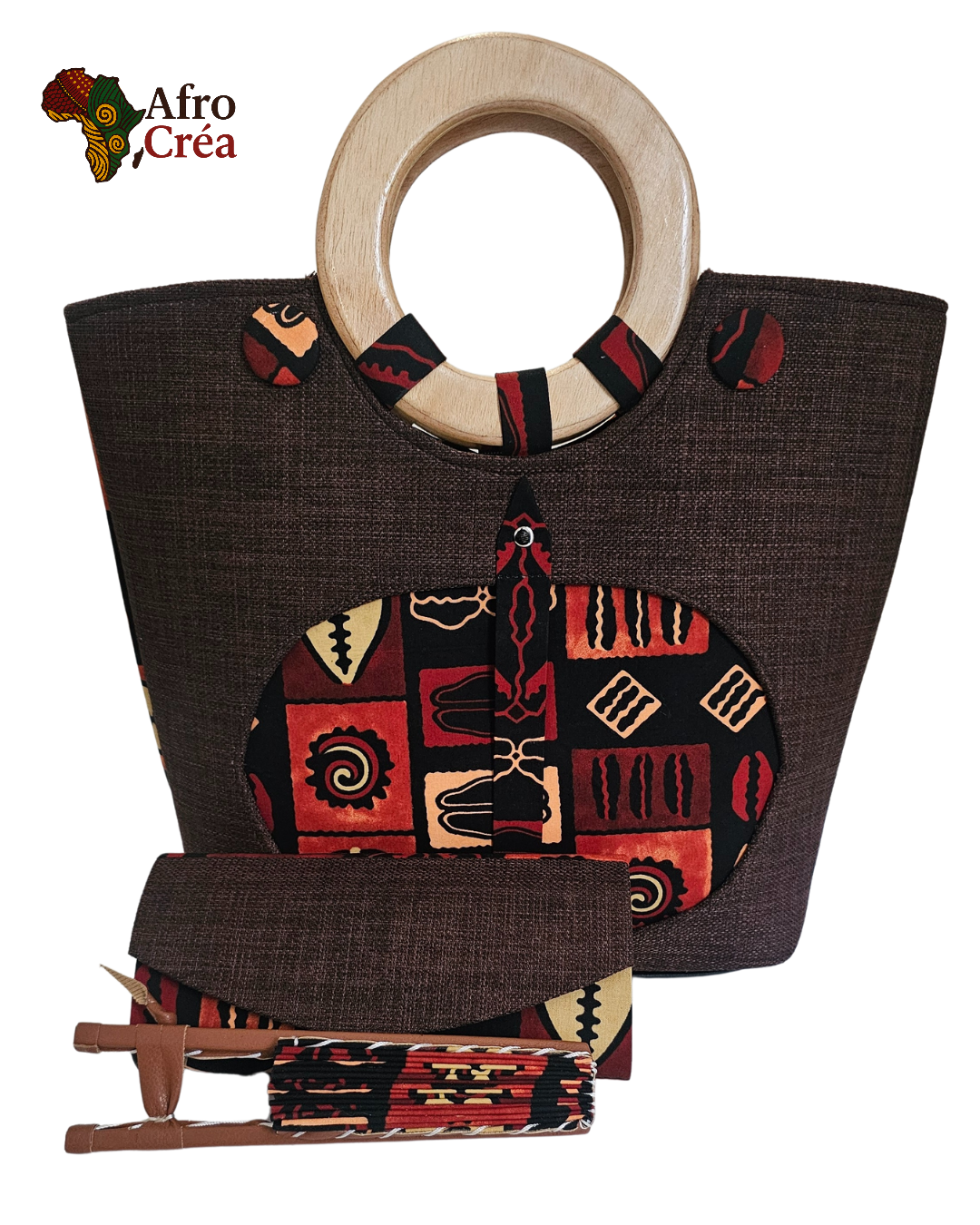 SAC À MAIN MARRON/ROUGE BRIQUE